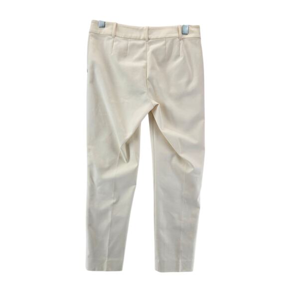 St John Jennifer Pants Womens 4 Straight Leg Cropped Ivory Designer USA Luxury - Picture 3 of 10